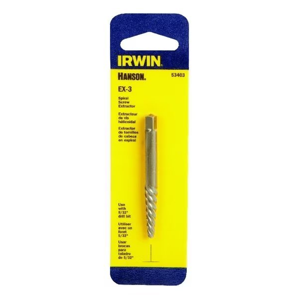 Hanson EX-3 Carbon Steel Spiral Screw Extractor 6 in. 1 pc, Irwin, Mfr#: 53403